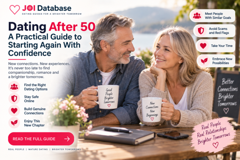 Mature couple enjoying a conversation while dating after 50